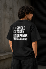 Relationship Status Oversized Graphic T-Shirt