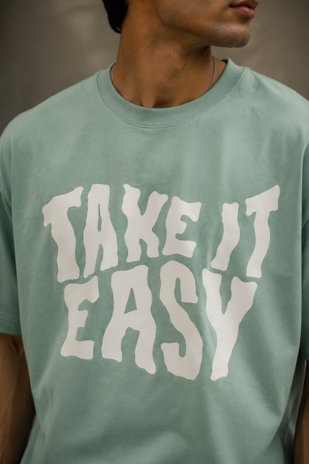 Take It Easy slighlty darker mint green (not too dark, slightly mreOversized T-Shirt